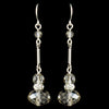 Silver Smoke Crystal Drop Bridal Wedding Earrings 8741