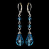 Silver Aqua Crystal Bead Drop Bridal Wedding Earrings 8745