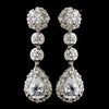 Silver Clear CZ Crystal Chain Link Bridal Wedding Jewelry Set 8759