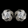 Silver Clear & Black CZ Stone Bridal Wedding Earrings 8785