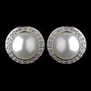 Solid 925 Sterling Silver Clear Rhinestone & White Pearl Bridal Wedding Necklace 8821 & Bridal Wedding Earrings 8821 Bridal Wedding Jewelry Set