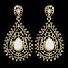 Gold White Stone Bridal Wedding Earrings 8822