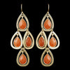 Gold Orange Crystal Fashion Dangle Bridal Wedding Earrings 8839
