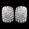 Antique Silver Clear CZ Crystal Bridal Wedding Earrings 8927