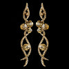 Gold Lt Brown Rhinestone Dangle Bridal Wedding Earrings 8942