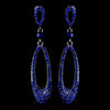 Antique Silver Blue Rhinestone Dangle Bridal Wedding Earrings 8943