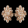 Rose Gold Champagne Rhinestone Bridal Wedding Hair Clip On Bridal Wedding Earrings 8944