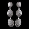 Antique Silver Clear CZ Crystal Drop Bridal Wedding Earrings 8978