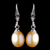 Silver Pink Freshwater Pearl Bridal Wedding Earrings 9013