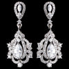 Rhodium Clear Marquise CZ Drop Bridal Wedding Earrings 9208