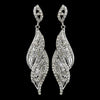 Silver Clear Crystal Rhinestone Dangle Bridal Wedding Earrings 9252