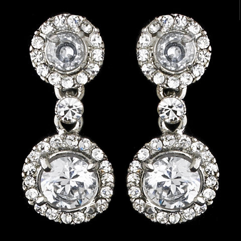 Vintage Crystal Drop Bridal Wedding Earrings E 934