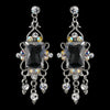 Vintage Silver & AB Crystal Drop Bridal Wedding Earrings E 936