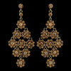 Glamorous Gold & Brown Chandelier Bridal Wedding Earrings E 939
