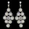 Glamorous Silver & AB Chandelier Bridal Wedding Earrings E 939