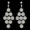 Glamorous Silver & Clear Chandelier Bridal Wedding Earrings E 939