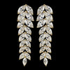 Gold Clear CZ Crystal Chevron Dangle Bridal Wedding Earrings 9397