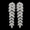 Rhodium Clear CZ Crystal Chevron Dangle Bridal Wedding Earrings 9397