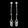 Rhodium Clear CZ Crystal Dangle Bridal Wedding Earrings 9399