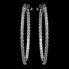 Rhodium Clear CZ Pave Hoop Bridal Wedding Earrings