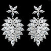 Rhodium Clear Marquise CZ Drop Bridal Wedding Earrings 94117
