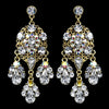 Celebrity Style Gold Clear AB Chandelier Bridal Wedding Earrings E 943