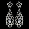 Rhodium Clear Marquise Rhinestone Dangle Bridal Wedding Earrings 9450