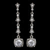 Silver & Clear Crystal Drop Bridal Wedding Earrings E 946