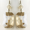 Gold Light Topaz Faceted Glass Crystal Drop Bridal Wedding Earrings 9509