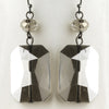 Hematite Smoke Faceted Glass Crystal Drop Bridal Wedding Earrings 9509