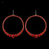 Red Rhinestone Hoop Bridal Wedding Earrings E 951