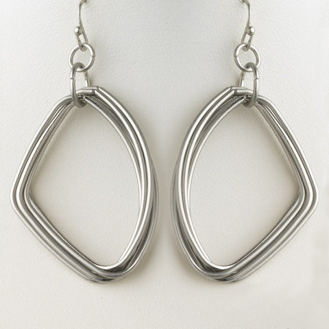 Silver Hoop Bridal Wedding Earrings 9516