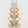 Silver Light Topaz Champagne Cubic Zirconia 4 Drop Dangle Bridal Wedding Earrings 9528