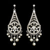 Vintage Chandelier Pearl Dangle Bridal Wedding Earrings 957
