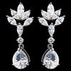 Rhodium Clear Marquise & Pear CZ Drop Bridal Wedding Earrings 9598