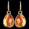 Silver Fireopal Swarovski Crystal Element Teardrop Dangle Hook Bridal Wedding Earrings 9601