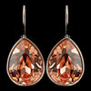 Silver Peach Swarovski Crystal Element Teardrop Leverback Bridal Wedding Earrings 9602