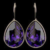 Silver Purple Velvet Swarovski Crystal Element Teardrop Leverback Bridal Wedding Earrings 9602
