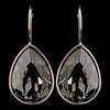 Silver Smoke Swarovski Crystal Element Teardrop Leverback Bridal Wedding Earrings 9602