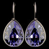 Silver Tanzanite Swarovski Crystal Element Teardrop Leverback Bridal Wedding Earrings 9602