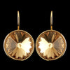Gold Light Topaz Swarovski Crystal Element Large Round Leverback Bridal Wedding Earrings 9603