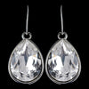 Silver Crystal Clear Swarovski Crystal Element Large Teardrop Hook Bridal Wedding Earrings 9604
