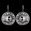 Silver Crystal Clear Jumbo Solitaire Round Swarovski Crystal Leverback Bridal Wedding Earrings 9600