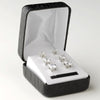 Rhodium Clear Princess Cut CZ 3 Set Bridal Wedding Earrings