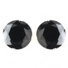 9mm Sterling Silver Round Black CZ Crystal Stud Bridal Wedding Earrings