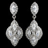 Rhodium Clear CZ Crystal Pear Drop Bridal Wedding Earrings 9619