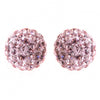 8mm Sterling Silver Ball Light Pink Crystal Stud Bridal Wedding Earrings