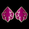 Gold Hot Pink Simple Enameled Bridal Wedding Earrings 9626