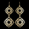 Light Matt Gold Dangle Floral Bridal Wedding Earrings 9628