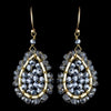 Gold Smoke Rondelle Swarovski Crystal Bead Drop Bridal Wedding Earrings 9632